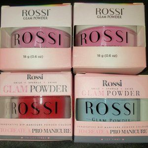 Four Brand New Rossi Nails Glam Dip Powders
